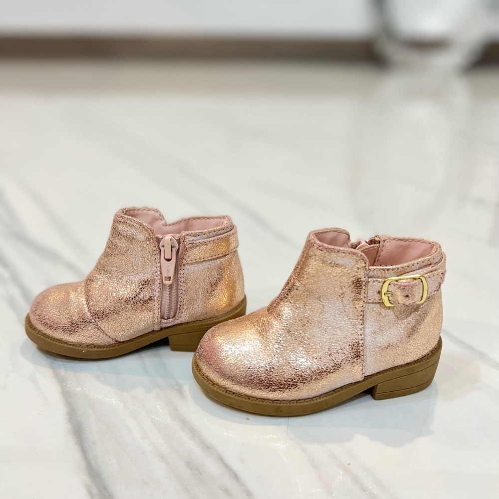 Toddler size 5 cat&jack rosegold booties